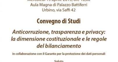 Anticorruzione, Trasparenza E Privacy