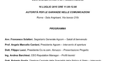 Programma 16 Luglio 2015