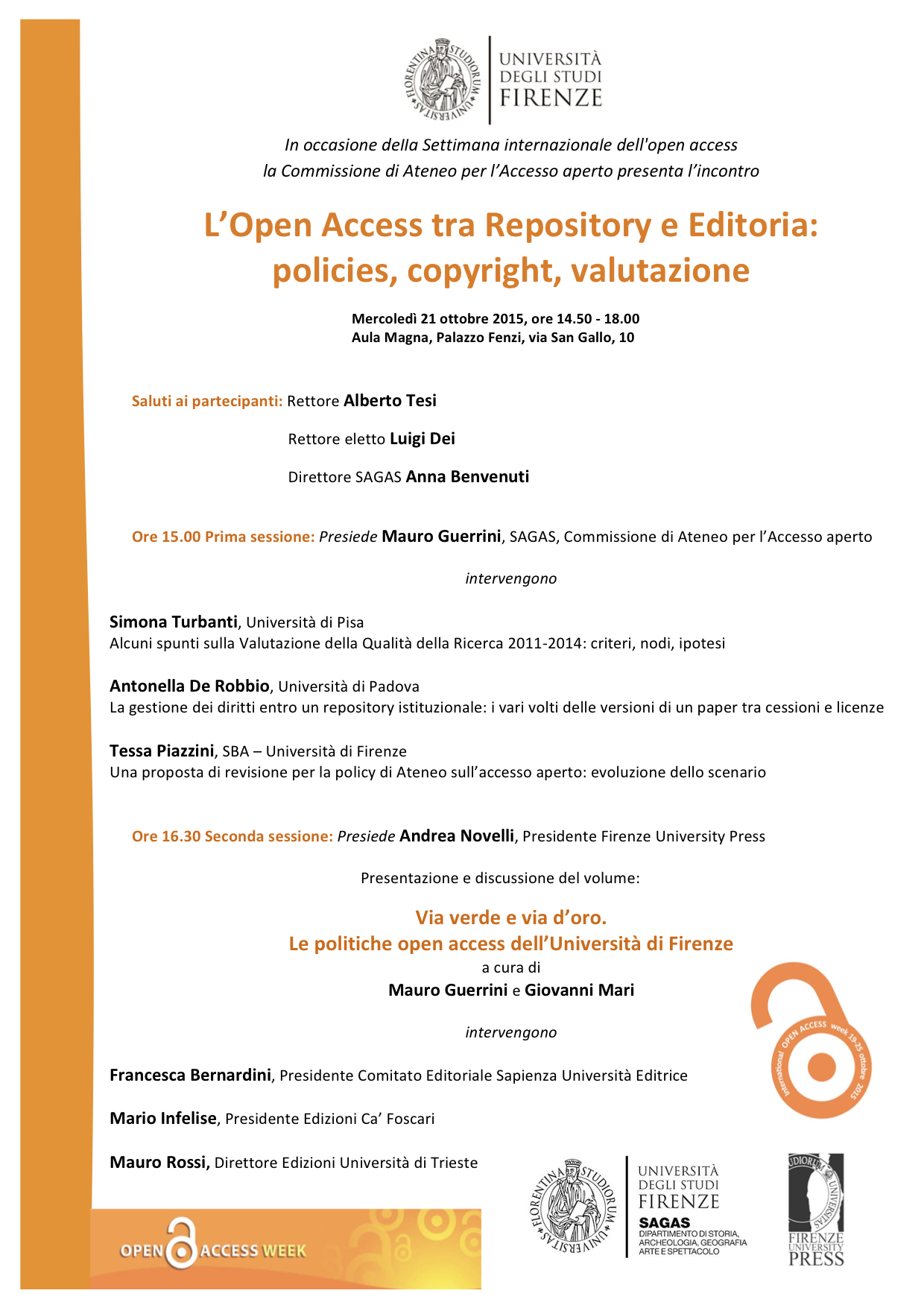 Open access Firenze 21 ottobre 2015