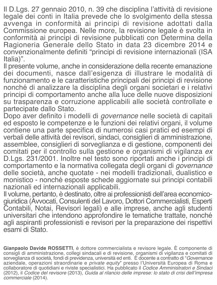copertina Governo societario e revisione dei conti in Italia