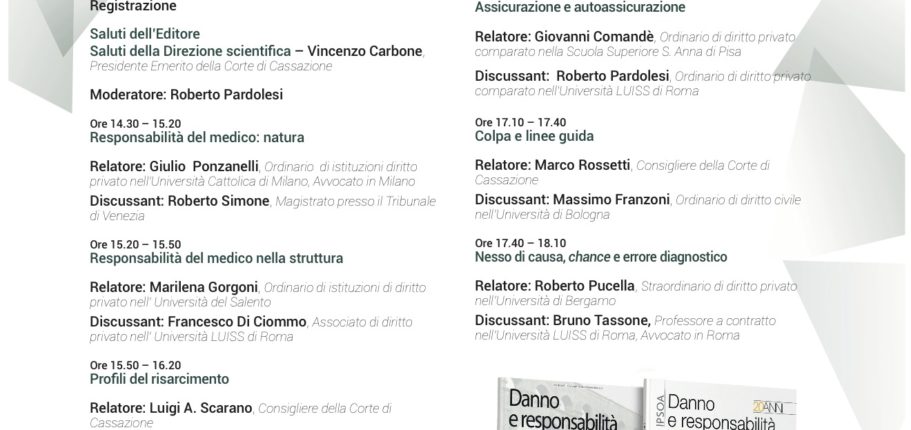 La Responsabilità Sanitaria- Necessità Di Una Riforma - Roma, 27 Novembre 2015