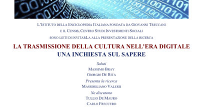 La Trasmissione Della Cultura Nell'era Digitale - 11.2.2016