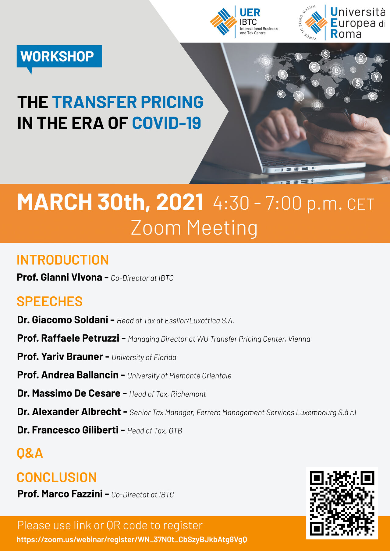 WORKSHOP THE TRANSFER PRICING IN THE ERA OF COVID