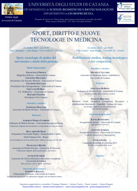 Convegno di studi su Sport, diritto e nuove tecnologie mediche