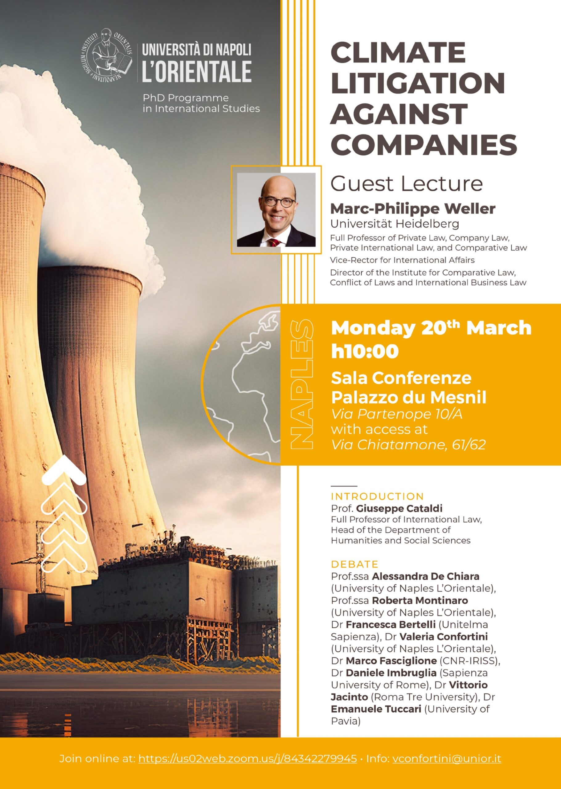 Climate Litigation Against Companies. Guest Lecture: Prof. Marc-Philippe Weller