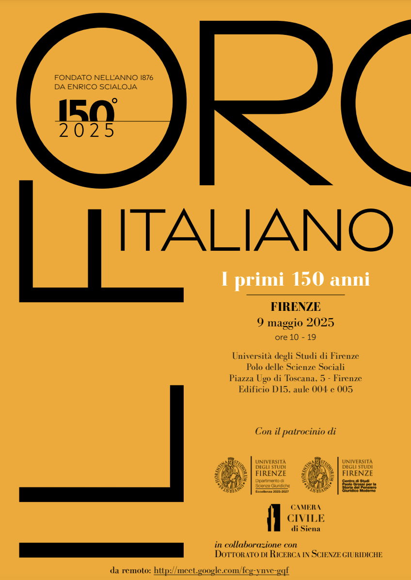 Il Foro Italiano, i primi 150 anni. Fondato nell’anno 1876 da Enrico Scialoja