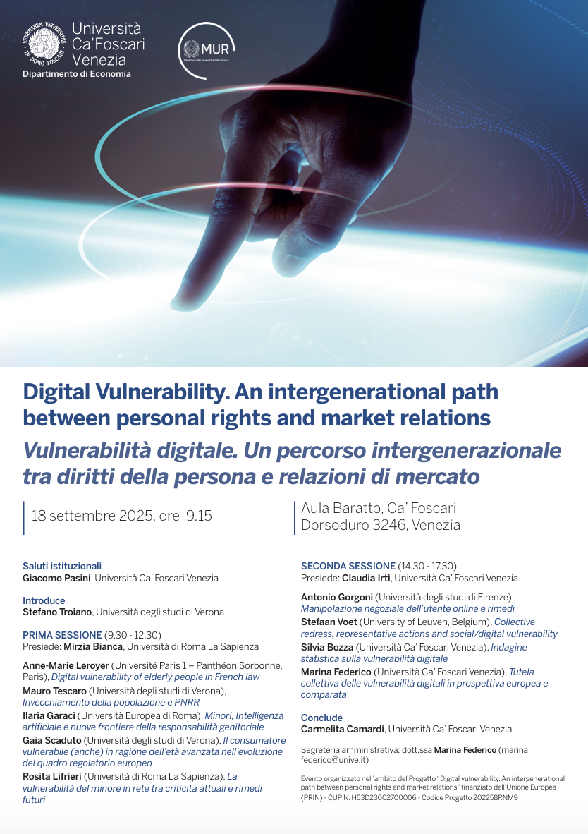 Vulnerabilità digitale. Un percorso intergenerazionale tra diritti della persona e relazioni di mercato