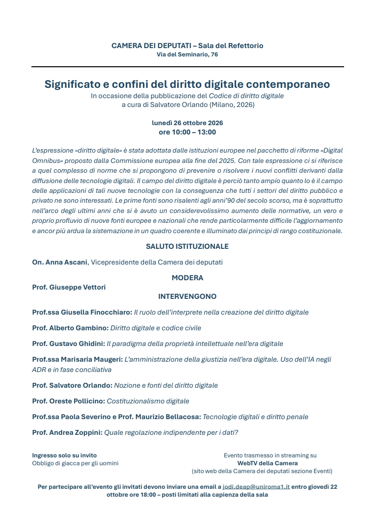 Significato e confini del diritto digitale contemporaneo